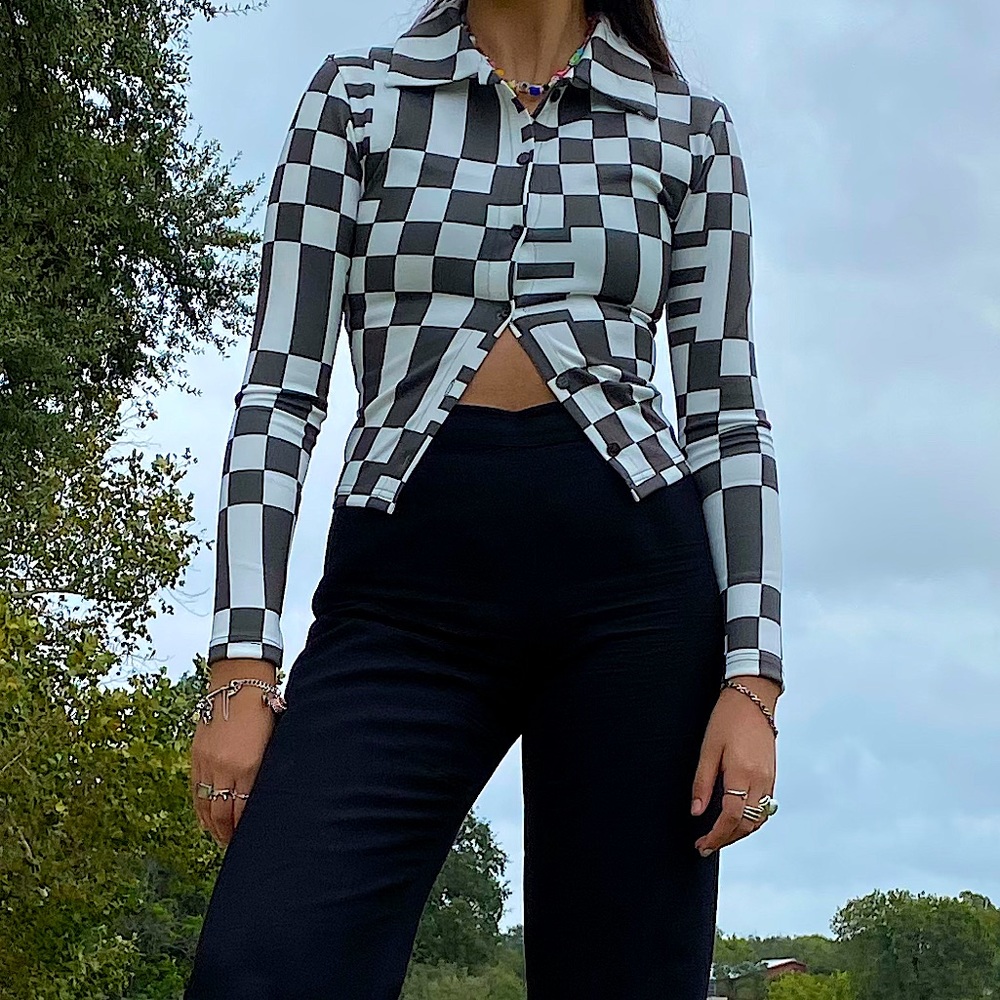 Source Unknown Checkered Top